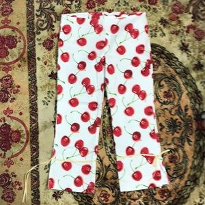 90’s spandex cherry print capris